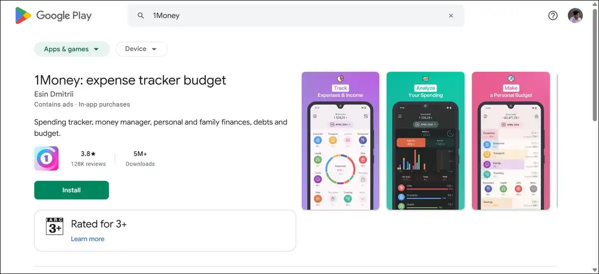 1Money — for clean, simple, multi-currency tracking