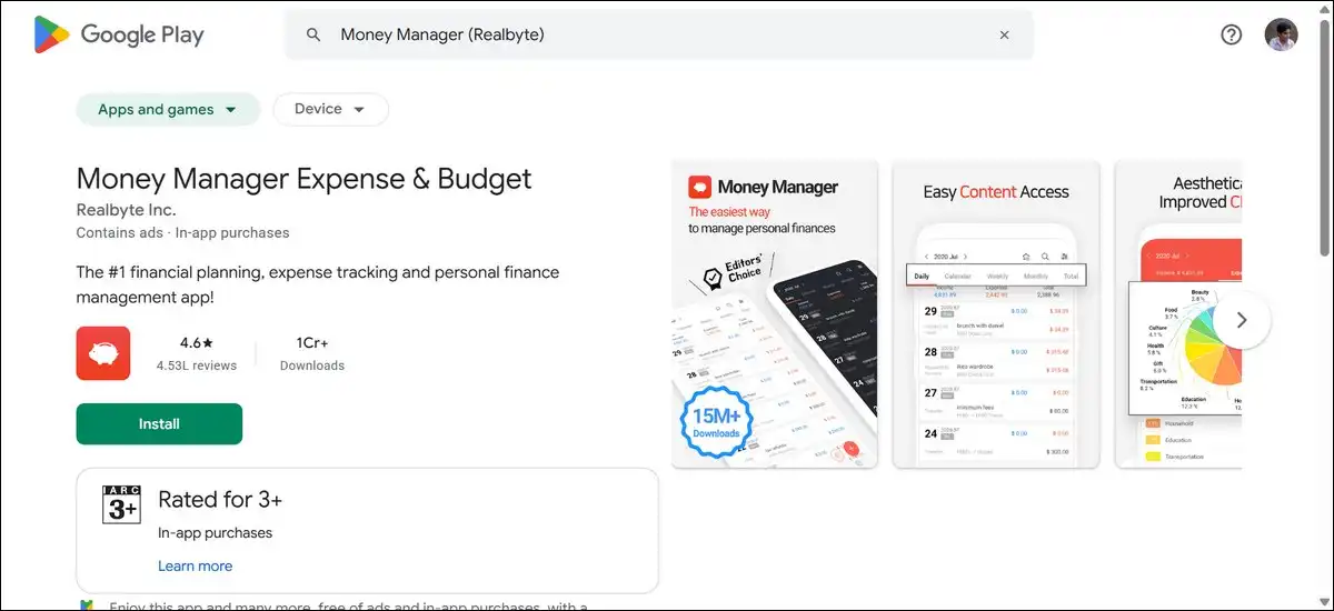 Money Manager (Realbyte) — if you don't want to give up your bank credentials