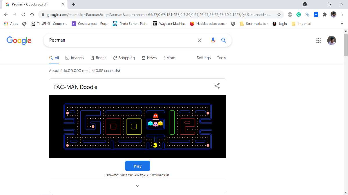 Google Pacman: the doodle to play Pac-Man for free