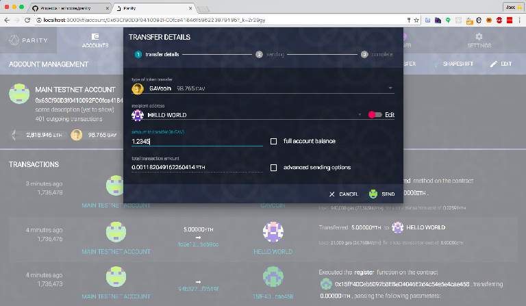 Parity Ethereum Wallet