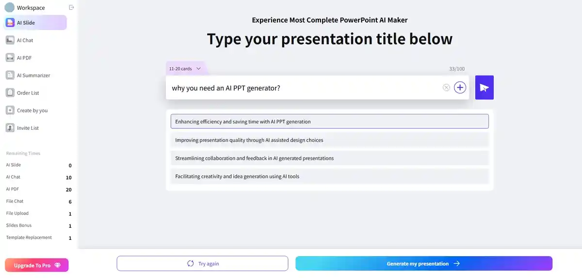 Get Started with WorkPPT AI presentation maker