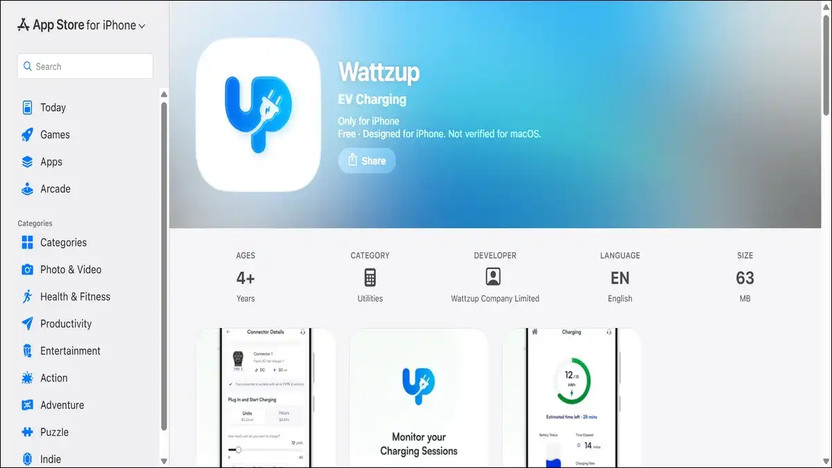 Wattzup App Available on Apple App Store
