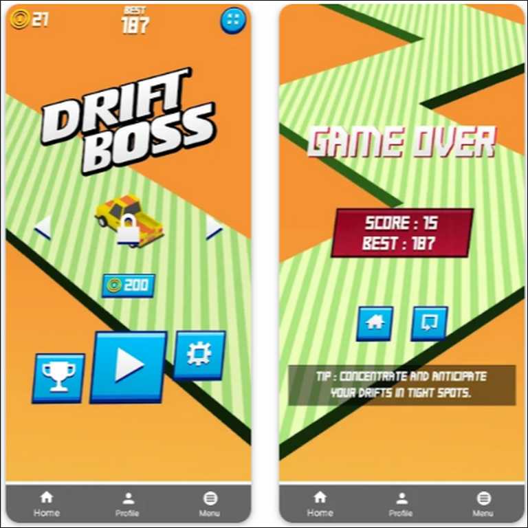 Drift Boss's User Interface And Gameplay