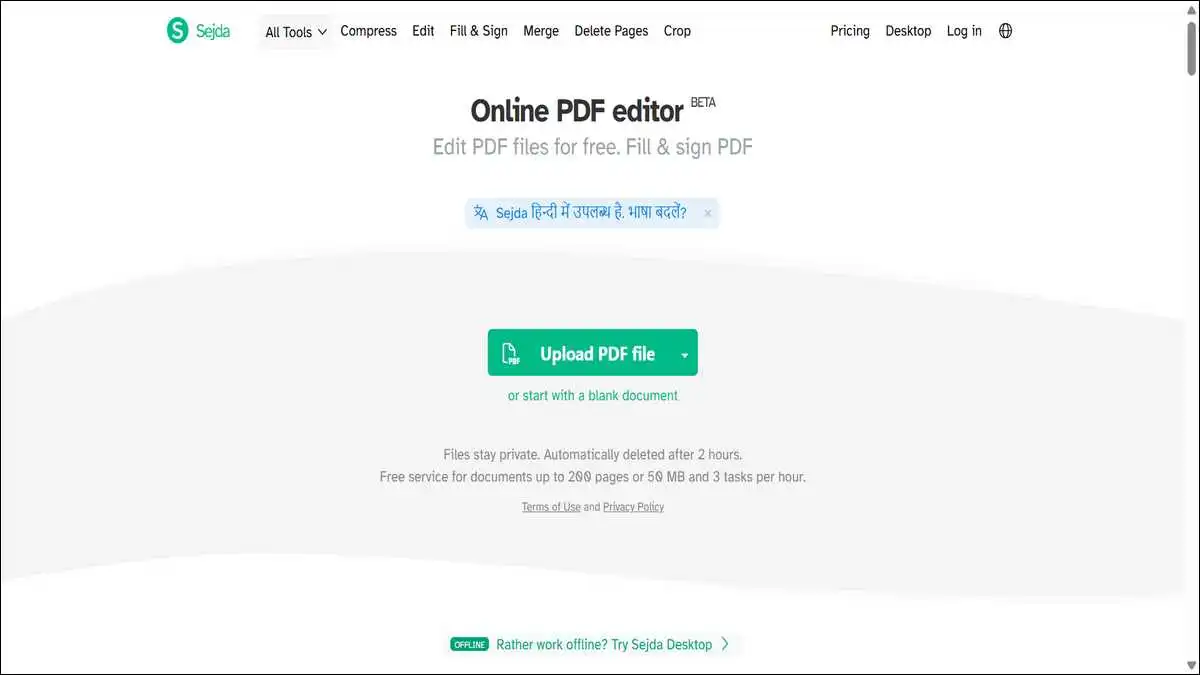 Sejda — Best for Editing PDF Text
