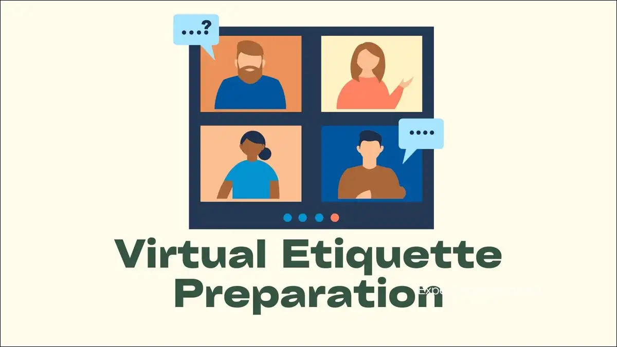 Professional virtual meeting participant with eye-level camera, soft side lighting, and uncluttered background demonstrating strong virtual etiquette preparation