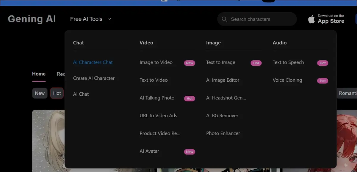 Gening AI free features and tools