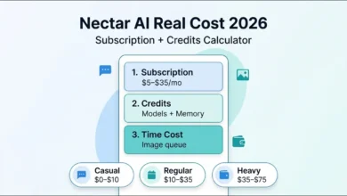 Nectar AI real cost calculator 2026 showing subscription tiers plus credit spend